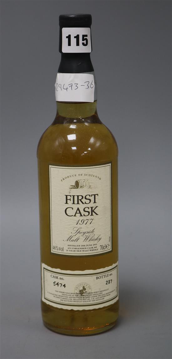 A First Cask 1977 Speyside Malt Whiskey, cask number 5474, bottle number 237